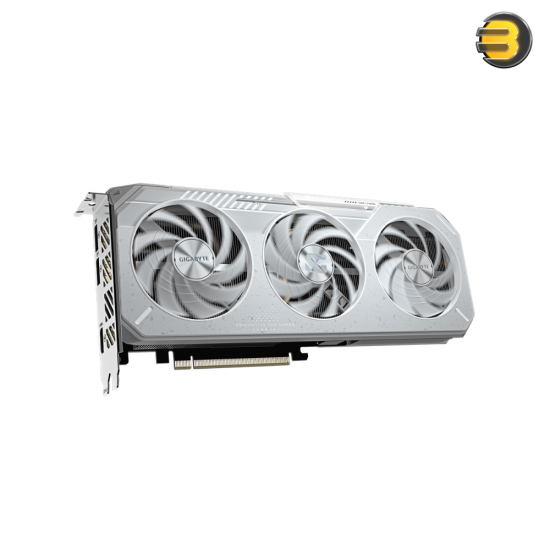 GIGABYTE Radeon RX 9060 XT GAMING OC ICE 16GB GIGABYTE Radeon RX 9060 XT GAMING OC ICE 16GB GDDR6 graphics card with white mech-warrior design, WINDFORCE cooling and RGB lighting