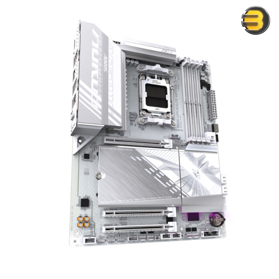GIGABYTE B850 AORUS ELITE WIFI7 ICE ATX AM5 DDR5 Motherboard GIGABYTE B850 AORUS ELITE WIFI7 ICE ATX motherboard with AM5 socket, DDR5 slots, Wi-Fi 7 and pristine white ICE design