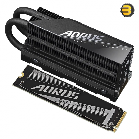 GIGABYTE AORUS Gen5 12000 SSD 1TB PCIe 5.0 NVMe M.2 — Read Speed Up to 11700MB/s, Write Speed Up to 9500MB/s, AG512K1TB