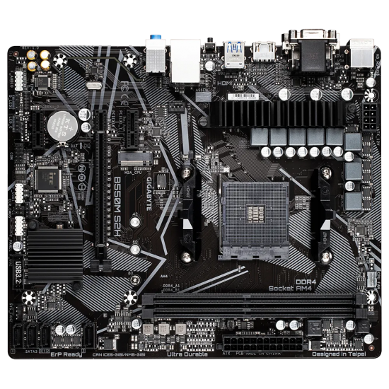GIGABYTE B550M S2H AMD B550 Ultra Durable Motherboard with Pure Digital VRM Solution, GIGABYTE Gaming LAN with Bandwidth Management, PCIe 4.0/3.0 x4 M.2, RGB FUSION 2.0, Smart Fan 5 ,Q-Flash Plus , Anti-Sulfur Resistors Design
