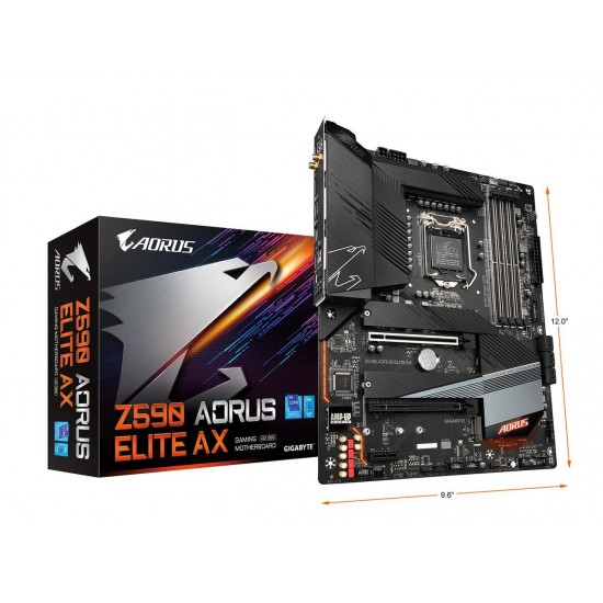 GIGABYTE Z590 AORUS ELITE AX LGA 1200 Intel Z590 ATX Motherboard with Triple M.2, PCIe 4.0, USB 3.2 Gen2X2 Type-C, Intel WIFI 6, 2.5GbE LAN