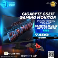 GIGABYTE GS27F Gaming Monitor – 27 IPS, FHD (1920x1080), 165Hz/OC 170Hz, 1ms MPRT, HDR Ready, 300cd/m², 1000:1, 105% sRGB, 2× HDMI 2.0, DP 1.4, OSD Sidekick, Aim Stabilizer, Black Equalizer, Crosshair, Timer