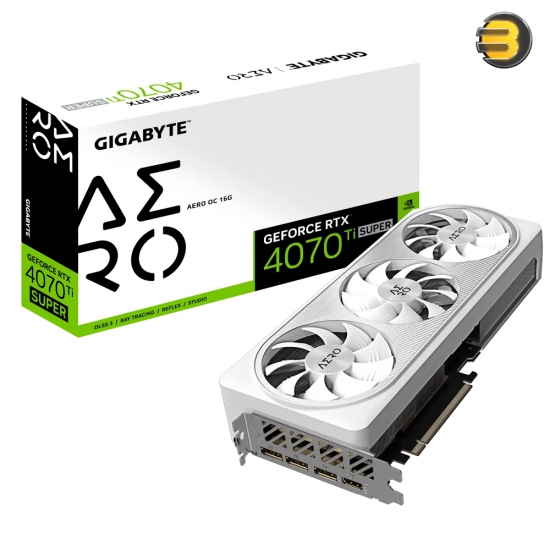 GIGABYTE GeForce RTX 4070 Ti Super AERO OC 16G Graphics Card — 3X WINDFORCE Fans, 16GB 256-bit GDDR6X