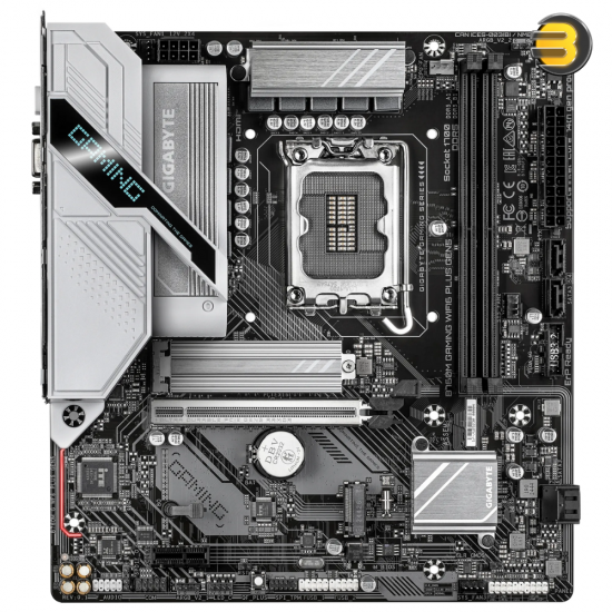 GIGABYTE B760M GAMING WIFI6 PLUS GEN5 Micro-ATX Motherboard Intel LGA1700 Socket Intel B760 Chipset — Supports 14th/13th/12th Gen Intel Core CPUs, 2x DDR5 DIMM up to 64GB, PCIe 5.0 x16 UD Slot, 2x PCIe 4.0 M.2 Slots, 2.5 GbE LAN, Wi-Fi 6 (802.11ax), Bluet GIGABYTE B760M GAMING WIFI6 PLUS GEN5 Micro-ATX Motherboard Intel LGA1700 Socket Intel B760 Chipset — Supports 14th/13th/12th Gen Intel Core CPUs, 2x DDR5 DIMM up to 64GB, PCIe 5.0 x16 UD Slot, 2x PCIe 4.0 M.2 Slots, 2.5 GbE LAN, Wi-Fi 6 (802.11ax), Bluet
