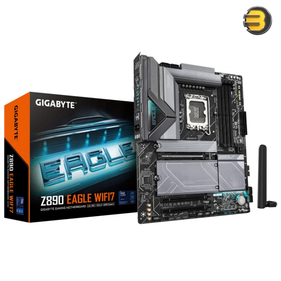 GIGABYTE Z890 Eagle WIFI7 Intel Core Ultra (Series 2) LGA 1851 Motherboard, ATX, DDR5, 4X M.2, PCIe 5.0, USB4, WIFI7, 2.5GbE LAN, EZ-Latch