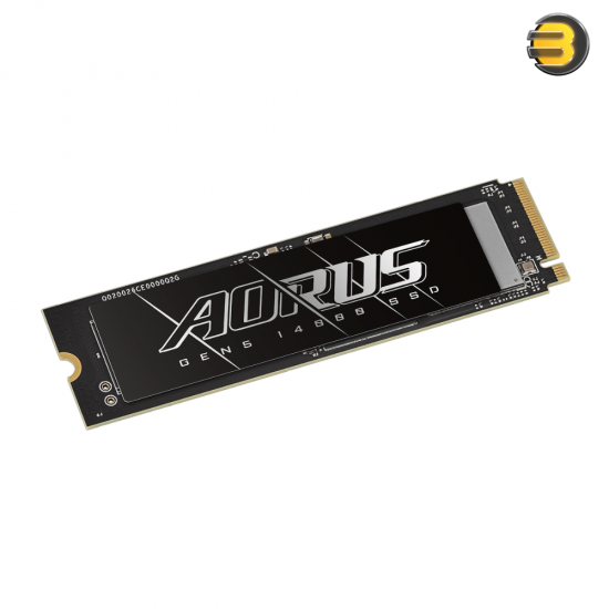 GIGABYTE AORUS Gen5 14000 SSD 1TB M.2 NVMe 2.0 GIGABYTE AORUS Gen5 14000 SSD 1TB M.2 2280 NVMe PCIe 5.0 solid state drive with LPDDR4 cache and 3D TLC NAND