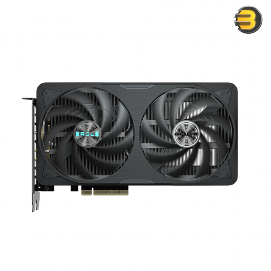 Gigabyte GeForce RTX 5060 Ti EAGLE OC 8GB GDDR7 128-bit — PCIe 5.0 x8, 2617 MHz boost clock, 4608 CUDA cores, WINDFORCE 2X cooling with twin 100mm axial fans, 2-slot design, 1x HDMI 2.1b, 3x DisplayPort 2.1b, max resolution 7680x4320, SFF-ready