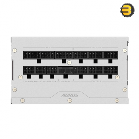 AORUS ELITE P1000W 80+ Platinum Modular PCIe 5.0 ICE — ATX 3.0 and PCIe Gen 5.0 ready, 80 PLUS Platinum, 100% Japanese capacitors, Compact design - GP-AE1000PM PG5 ICE