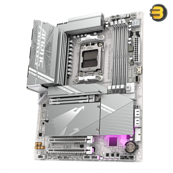 Gigabyte X870 AORUS ELITE WIFI7 ICE - AMD AM5 Motherboard - Digital Twin 16+2+2 VRM - Dual Channel DDR5 with AMD EXPO Support - Wi-Fi 7 & 2.5GbE LAN - 4× M.2 (3× PCIe 5.0 x4) - EZ-Latch Plus