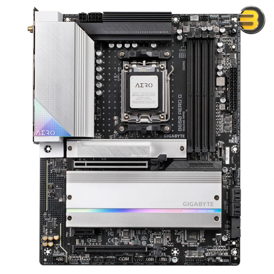 GIGABYTE B650 AERO G AM5 ATX Motherboard, AMD B650 Chipset, 4x DDR5 DIMM, 192GB Max Capacity, 2.5GbE LAN / Wi-Fi 6E / Bluetooth V5.2, 1*PCIe 5.0, DP IN / HDMI, USB-C/3.2 | B650 AERO G