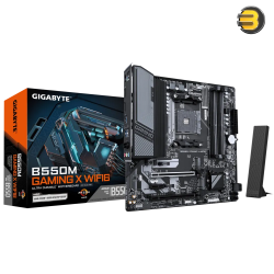 Gigabyte B550M GAMING X WIFI6 — Micro ATX AM4 motherboard, AMD B550 chipset, supports Ryzen 5000/4000/3000 series, digital twin 5+3 phase VRM, 4x DDR4 up to 128GB (4733MHz OC)