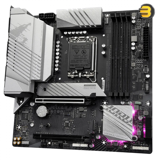 GIGABYTE B760M AORUS ELITE AX DDR4 Intel LGA 1700 m-ATX Motherboard, 4x DDR4 ~128GB, 2x PCI-E x16, 2x M.2, 4x SATA, 4x USB 3.2, 1x USB-C, 4x USB 2.0