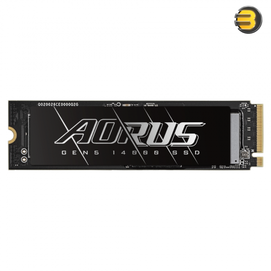 GIGABYTE AORUS Gen5 14000 SSD 1TB M.2 NVMe 2.0 GIGABYTE AORUS Gen5 14000 SSD 1TB M.2 2280 NVMe PCIe 5.0 solid state drive with LPDDR4 cache and 3D TLC NAND