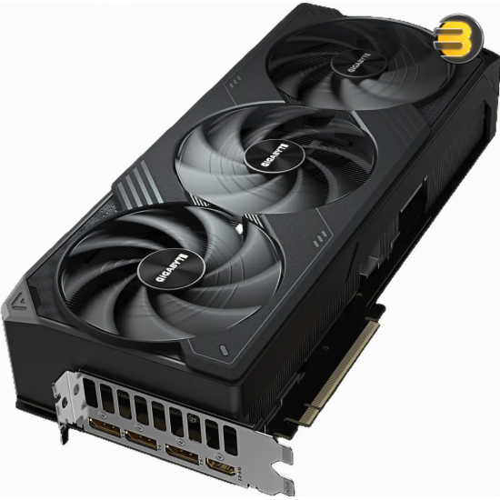 GIGABYTE GeForce RTX 5090 32GB GDDR7 WINDFORCE OC GIGABYTE GeForce RTX 5090 32GB GDDR7 WINDFORCE OC graphics card with triple-fan cooling and metal backplate