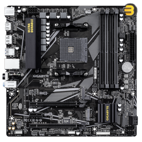 GIGABYTE B550M DS3H AC R2 Micro-ATX Motherboard - AMD AM4 Socket, Dual Channel DDR4 Support, PCIe 4.0, NVMe M.2, USB 3.2 Gen1, HDMI, Integrated Wi-Fi & Bluetooth, Durable and Reliable Design GIGABYTE B550M DS3H AC R2 Micro-ATX Motherboard - AMD AM4 Socket, Dual Channel DDR4 Support, PCIe 4.0, NVMe M.2, USB 3.2 Gen1, HDMI, Integrated Wi-Fi & Bluetooth, Durable and Reliable Design