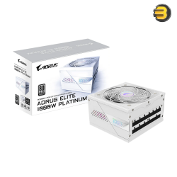 AORUS ELITE P1000W 80+ Platinum Modular PCIe 5.0 ICE — ATX 3.0 and PCIe Gen 5.0 ready, 80 PLUS Platinum, 100% Japanese capacitors, Compact design - GP-AE1000PM PG5 ICE