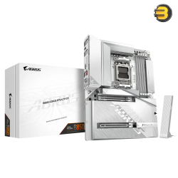 GIGABYTE B850 AORUS STEALTH ICE ATX AM5 DDR5 Motherboard — Wi‑Fi 7, PCIe 5.0 x16, PCIe 5.0 M.2, multiple M.2 slots with Thermal Guard, 2.5GbE LAN, USB‑C 20Gbps, Q‑Flash Plus, stealth cable‑routing design