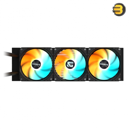 GIGABYTE GAMING 360 AIO Liquid CPU Cooler Black GIGABYTE GAMING 360 All-In-One liquid CPU cooler with 3x 120mm ARGB fans, copper cold plate and aluminum radiator
