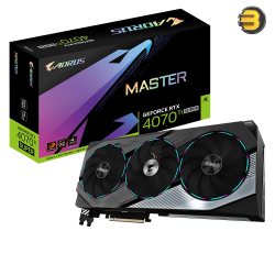 GIGABYTE RTX 4070 Ti SUPER MASTER 16G Graphics Card — 3x WINDFORCE Fans, 16GB 256-bit GDDR6X - GV-N407TSAORUS M-16GD