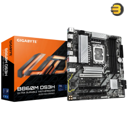 GIGABYTE B860M DS3H - Intel® Core™ Ultra Series 2, Hybrid 5+1+2 VRM, D5 Bionic Corsa, AI Perfdrive, EZ-Latch PCIe x16, 2x M.2 (1 PCIe 5.0x4), 2.5GbE LAN, 2x DP & HDMI