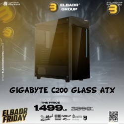 GIGABYTE C200 Glass ATX Gaming Case, Tinted Tempered Glass, RGB Integrated, PSU Shroud Design, Detachable Dust Filter, Watercooling Ready, Enhanced Airflow - Black