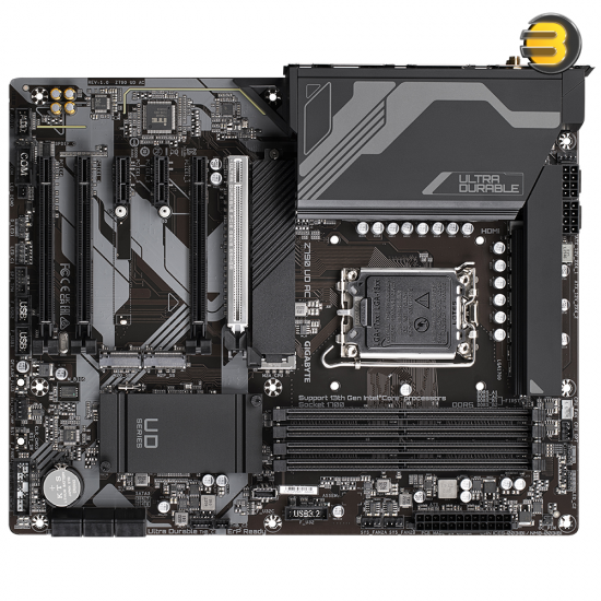 GIGABYTE Z790 UD AC LGA 1700 ATX DDR5 Motherboard — Triple M.2, PCIe 5.0, USB 3.2 Gen2X2 Type-C, Intel Wi-Fi, 2.5GbE LAN, PCIe EZ-Latch, Multi-Key