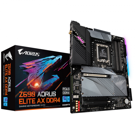 GIGABYTE Z690 AORUS ELITE AX LGA 1700 Intel Z690 ATX Motherboard with DDR5, Quad M.2, PCIe 5.0, USB 3.2 Gen 2X2 Type-C, WiFi 6, 2.5GbE LAN