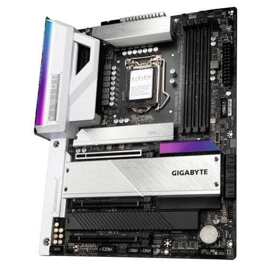 GIGABYTE Z590 VISION G LGA 1200 Intel Z590 ATX Motherboard with 4 x M.2, PCIe 4.0, USB 3.2 Gen2X2 Type-C, 2.5GbE LAN