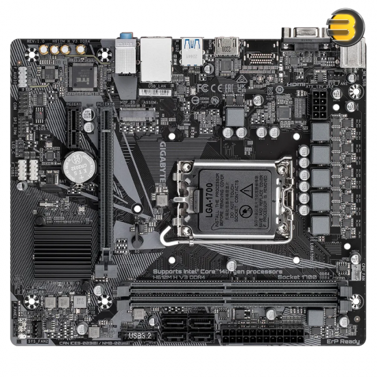 Gigabyte H610M H V3 DDR4 Motherboard — Supports Intel Core 14th CPUs, 4+1+1 Hybrid Phases Digital VRM, up to 3200MHz DDR4, 1xPCIe 3.0 M.2, GbE LAN, USB 3.2 Gen 1