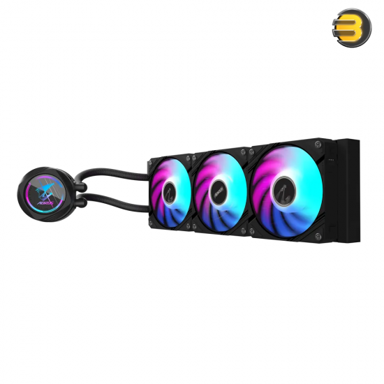 GIGABYTE AORUS WATERFORCE II 360 All-in-One Liquid CPU Cooler – 360 mm Radiator, 3×120 mm ARGB Fans, Daisy-Chain Mag Fan Design, Intel LGA115x/1200/1700/1851 & AMD AM4/AM5 Compatible, Adjustable 330° Water-block, High-Performance Cooling