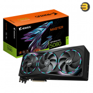 AORUS GeForce RTX 5080 MASTER 16G – NVIDIA Blackwell, 16GB GDDR7 256-bit, 2805MHz Boost Clock, WINDFORCE Cooling with Hawk Fans, LCD Edge View, RGB Halo, Dual BIOS, Reinforced Structure, DLSS 4 Support