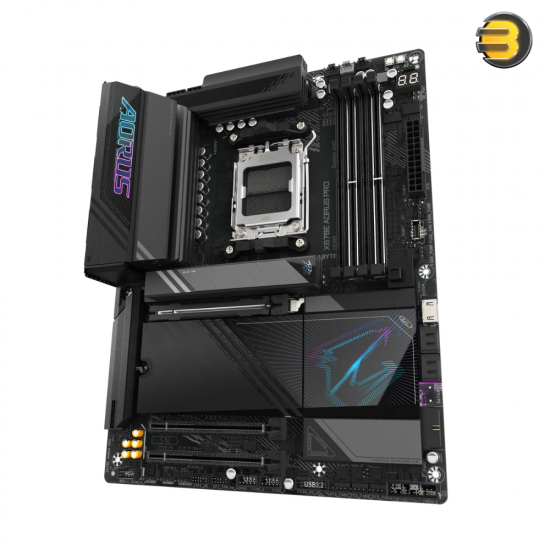 GIGABYTE X870E AORUS PRO AM5 LGA 1718, ATX, DDR5, 4x M.2, PCIe 5.0, USB4, Wi-Fi 7, 2.5GbE LAN, EZ-Latch