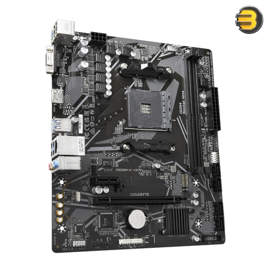 GIGABYTE 520M K V2 - AMD AM4 Motherboard, Dual Channel DDR4, PCIe Gen3 x4 M.2, GbE LAN, 8-Channel HD Audio, HDMI/D-Sub, Smart Fan 5