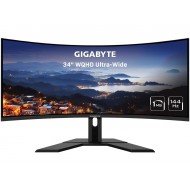 GIGABYTE G34WQC 34" 144Hz Curved Gaming Monitor, 3440 x 1440 VA 1500R Display, 1ms(MPRT), 87% DCI-P3, VESA Display HDR400, FreeSync Premium, 2x DisplayPort 1.4, 2x HDMI 2.0