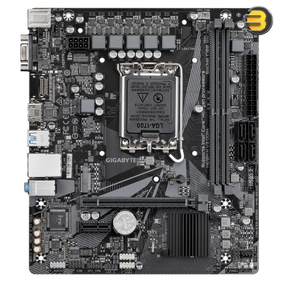 Gigabyte H610M H V3 DDR4 Motherboard — Supports Intel Core 14th CPUs, 4+1+1 Hybrid Phases Digital VRM, up to 3200MHz DDR4, 1xPCIe 3.0 M.2, GbE LAN, USB 3.2 Gen 1