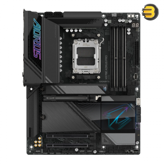 GIGABYTE X870E AORUS PRO AM5 LGA 1718, ATX, DDR5, 4x M.2, PCIe 5.0, USB4, Wi-Fi 7, 2.5GbE LAN, EZ-Latch