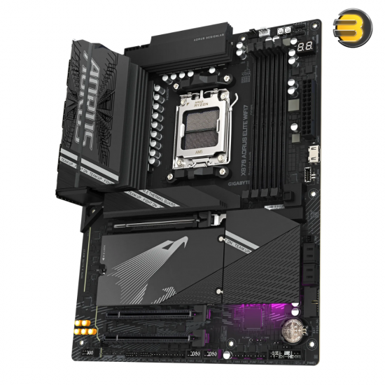 GIGABYTE X870 AORUS Elite WIFI7 AMD AM5 LGA 1718 Motherboard, ATX, DDR5, 4X M.2, PCIe 5.0, USB4, WIFI7, 2.5GbE LAN, EZ-Latch