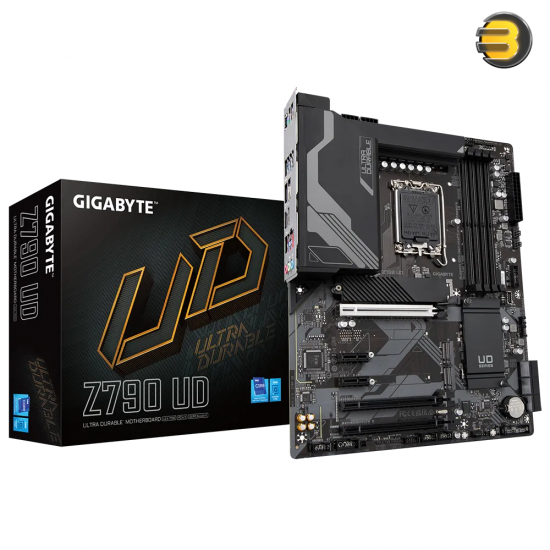 GIGABYTE Z790 UD Intel LGA 1700 ATX Motherboard — 4x DDR5 Memory, 3x PCI-E x16, 3x M.2, 6x SATA, 5x USB 3.2, 1x USB-C,4x USB 2.0