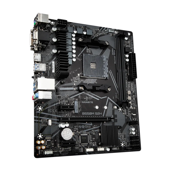 GIGABYTE B550M S2H AMD B550 Ultra Durable Motherboard with Pure Digital VRM Solution, GIGABYTE Gaming LAN with Bandwidth Management, PCIe 4.0/3.0 x4 M.2, RGB FUSION 2.0, Smart Fan 5 ,Q-Flash Plus , Anti-Sulfur Resistors Design