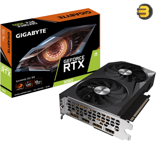 GIGABYTE  RTX 3060 Gaming OC 8G Graphics Card — 2X WINDFORCE Fans, 8GB 128-bit GDDR6