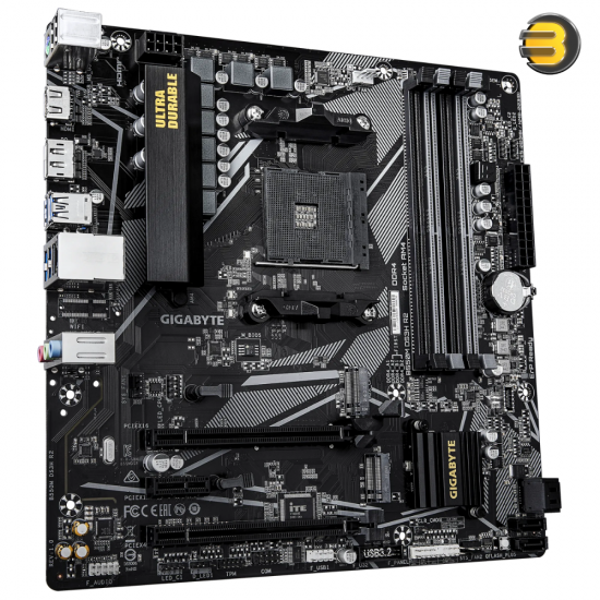 Gigabyte B550M DS3H R2 — Micro ATX AM4 motherboard, AMD B550 chipset, supports Ryzen 5000/4000/3000 series, digital 5+3 phase VRM, dual-channel DDR4 up to 128GB (4733MHz OC)
