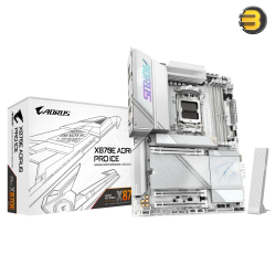 GIGABYTE X870E AORUS PRO ICE AMD AM5 LGA 1718 Motherboard — ATX, DDR5, 4X M.2, PCIe 5.0, USB4, WIFI7, 2.5GbE LAN, EZ-Latch