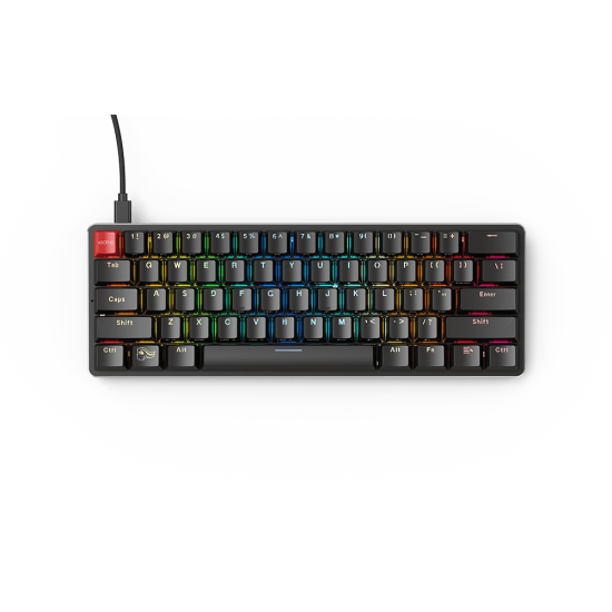 Glorious GMMK Modular Mechanical Gaming Keyboard - 60% Compact Size (61 Key) - RGB LED Backlit, Brown Switches, Hot Swap Switches (Black)