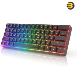 HK GAMING GK61 Mechanical Gaming Keyboard — 61 Keys Multi Color RGB Illuminated - LED Backlit - Wired - Programmable for PC/Mac - Gamer Tactile (Gateron Optical Brown)