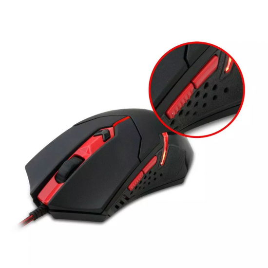 Redragon K552-BA Mechanical Gaming Keyboard and Mouse Combo & Large Mouse Pad, 87 Key RED LED Backlit Keyboard for Windows PC (Keyboard, Mouse, Mousepad Set)