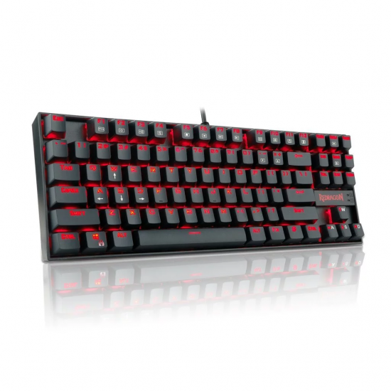 Redragon K552-BA Mechanical Gaming Keyboard and Mouse Combo & Large Mouse Pad, 87 Key RED LED Backlit Keyboard for Windows PC (Keyboard, Mouse, Mousepad Set)