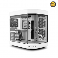 HYTE Y60 Snow White Dual-Chamber ATX Mid-Tower Case — Panoramic Tempered Glass, Vertical GPU with PCIe 4.0 Riser, Supports up to 360mm Radiators, Cooling with 3 Pre-Installed 120mm Fans, Advanced Cable Management, Sleek Modern Design
