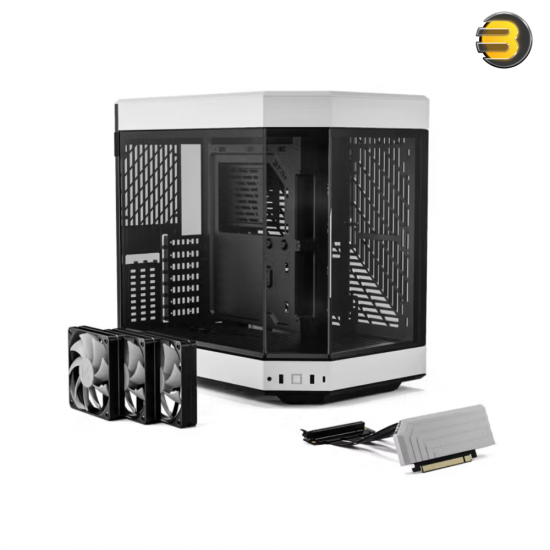 HYTE Y60 Panda Black Dual-Chamber ATX Mid-Tower Case — Panoramic Tempered Glass, Vertical GPU with PCIe 4.0 Riser, Supports up to 360mm Radiators, Cooling with 3 Pre-Installed 120mm Fans, Advanced Cable Management, Sleek Modern Design HYTE Y60 Panda Black Dual-Chamber ATX Mid-Tower Case — Panoramic Tempered Glass, Vertical GPU with PCIe 4.0 Riser, Supports up to 360mm Radiators, Cooling with 3 Pre-Installed 120mm Fans, Advanced Cable Management, Sleek Modern Design