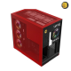 HYTE Y50 RGB Black Cherry dual chamber ATX PC case with 3-piece panoramic tempered glass, included 360mm single-frame ARGB fan, and rear-connect motherboard support