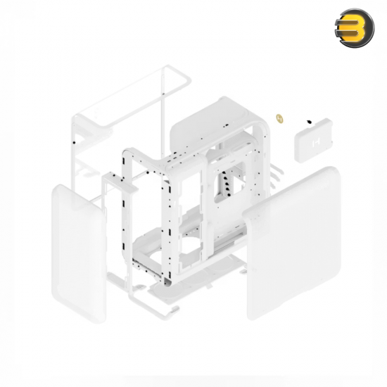 HYTE X50G Snow White ATX Mid-Tower Case – 63L Volume, Laminated Acoustic Glass, Supports GPUs up to 430 mm HYTE X50G Snow White ATX Mid-Tower Case – 63L Volume, Laminated Acoustic Glass, Supports GPUs up to 430 mm